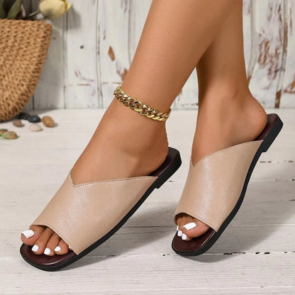 Sandalias planas con corte en V para mujer-Footwear for women-Casaluzia