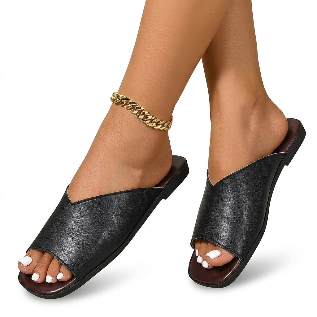 Sandalias planas con corte en V para mujer-Footwear for women-Casaluzia