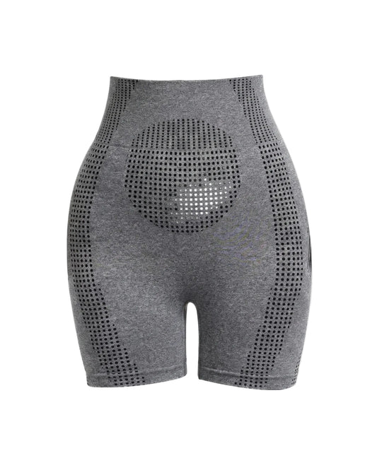 Short Mujer de Tiro Alto Sin Costuras con Paneles de Contorno Perforados-Shorts for women-Casaluzia