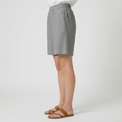 Shorts de rayas de corte relajado para mujer-Shorts for women-Casaluzia
