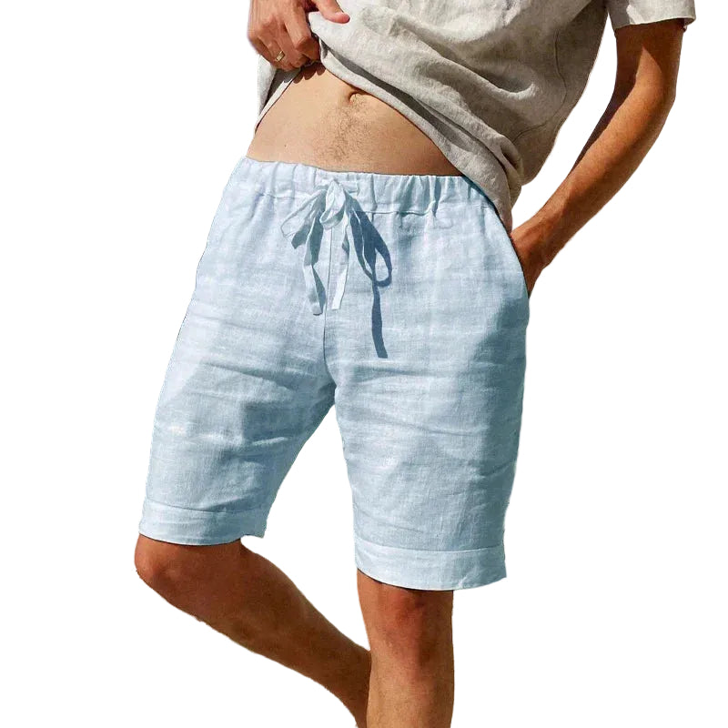 Shorts para Hombre con Cintura de Cordón Ajustable y Bolsillos Laterales-Shorts for men-Casaluzia