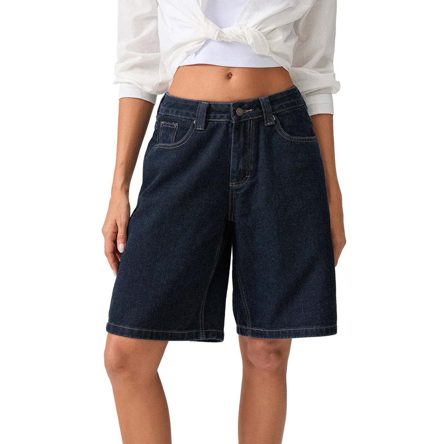 Shorts vaqueros de tiro bajo para mujer-Shorts for women-Casaluzia