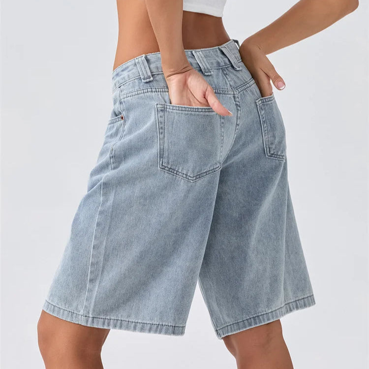 Shorts vaqueros de tiro bajo para mujer-Shorts for women-Casaluzia