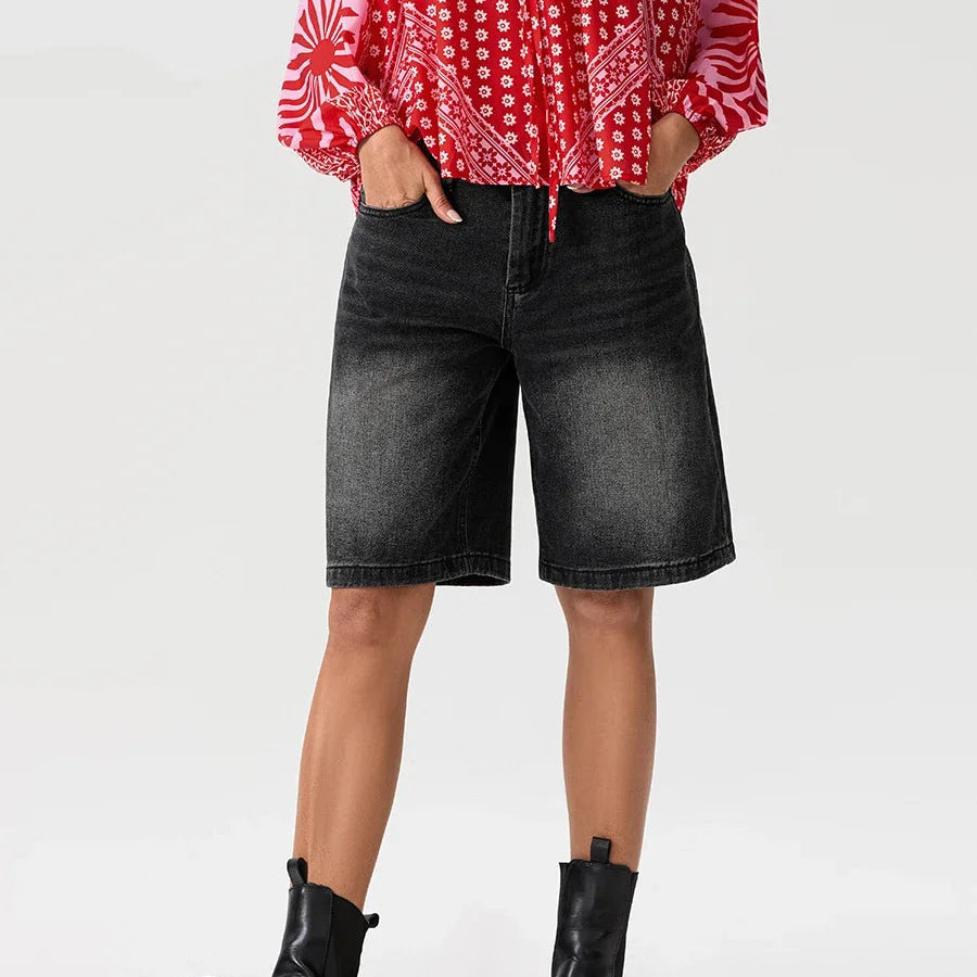 Shorts vaqueros de tiro bajo para mujer-Shorts for women-Casaluzia