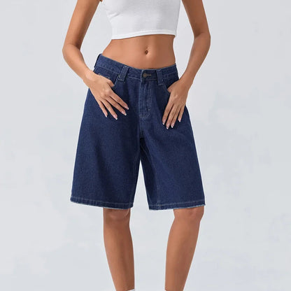 Shorts vaqueros de tiro bajo para mujer-Shorts for women-Casaluzia