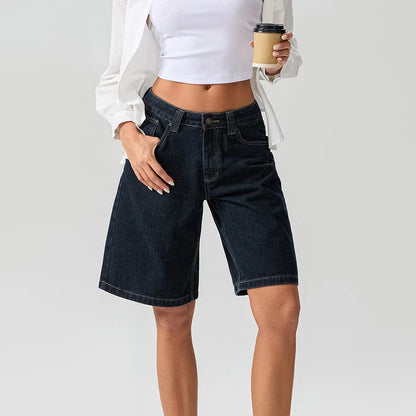 Shorts vaqueros de tiro bajo para mujer-Shorts for women-Casaluzia