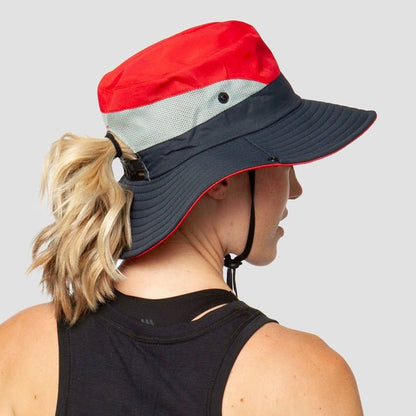 Sombrero de sol de ala ancha para mujer con abertura para coleta-Accessories for Women-Casaluzia