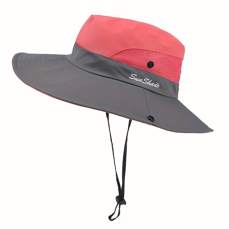 Sombrero de sol de ala ancha para mujer con abertura para coleta-Accessories for Women-Casaluzia