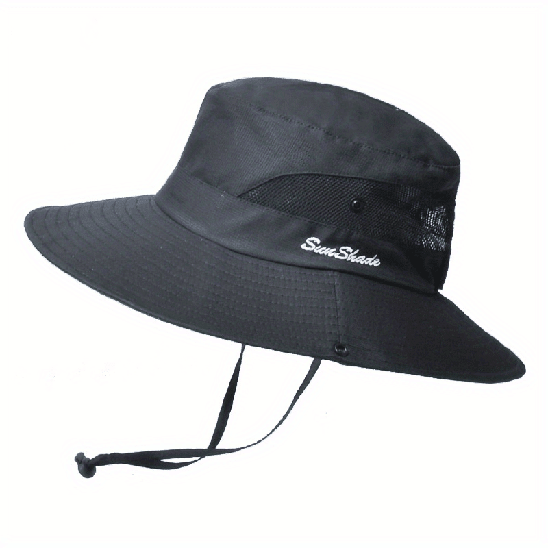 Sombrero de sol de ala ancha para mujer con abertura para coleta-Accessories for Women-Casaluzia