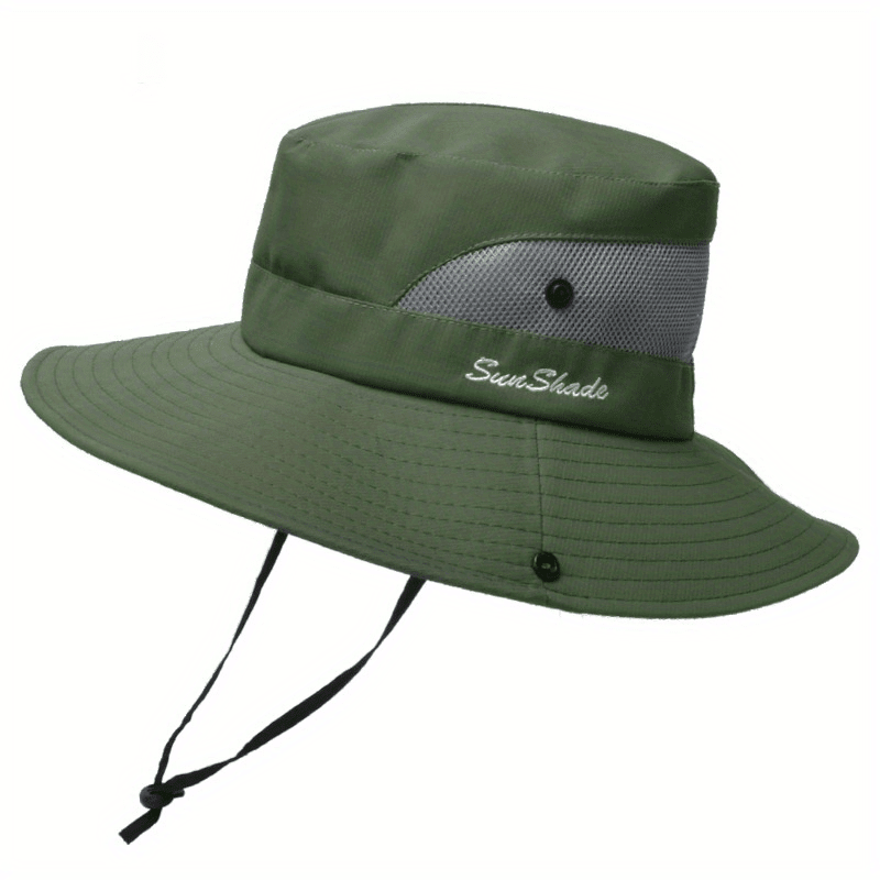 Sombrero de sol de ala ancha para mujer con abertura para coleta-Accessories for Women-Casaluzia