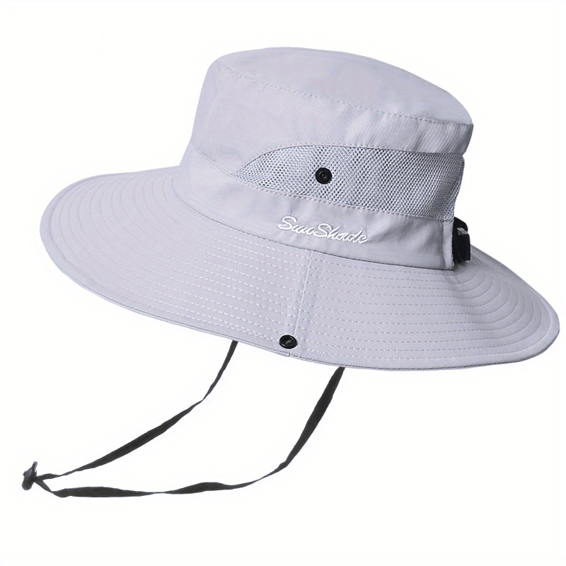 Sombrero de sol de ala ancha para mujer con abertura para coleta-Accessories for Women-Casaluzia