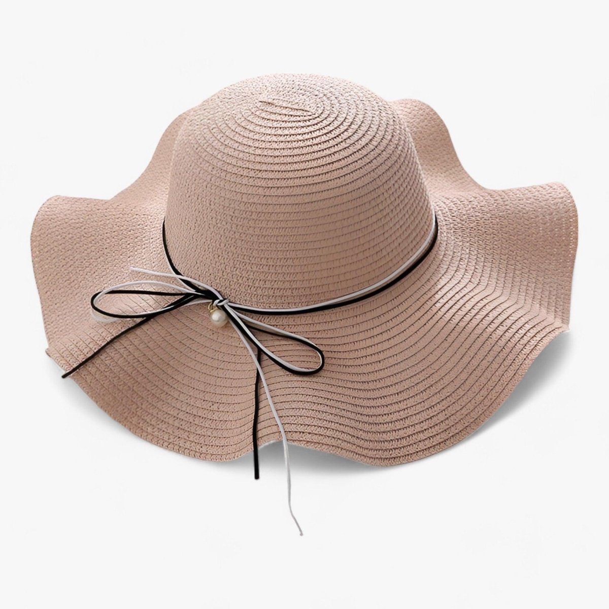 Sombrero de sol de ala ancha para mujer con lazo-Accessories for Women-Casaluzia