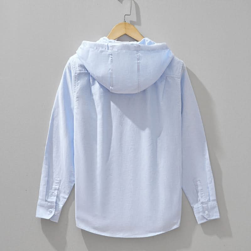 Sudadera con capucha y cremallera de lino para hombre-Jackets for men-Casaluzia