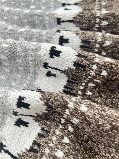 Suéter de punto con diseño de ovejas para mujer-Sweaters for Women-Casaluzia
