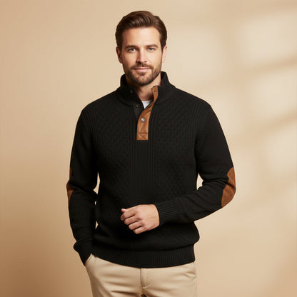 Suéter de punto trenzado con botones para hombre-Sweaters for men-Casaluzia