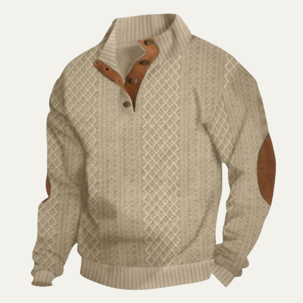 Suéter de punto trenzado con botones para hombre-Sweaters for men-Casaluzia