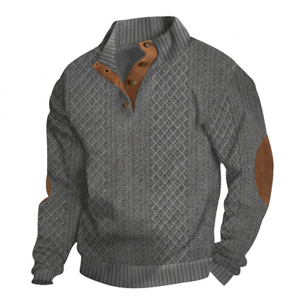 Suéter de punto trenzado con botones para hombre-Sweaters for men-Casaluzia