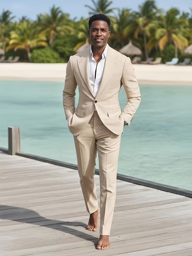 Traje de dos piezas para hombre con solapa de muesca-Suits for men-Casaluzia