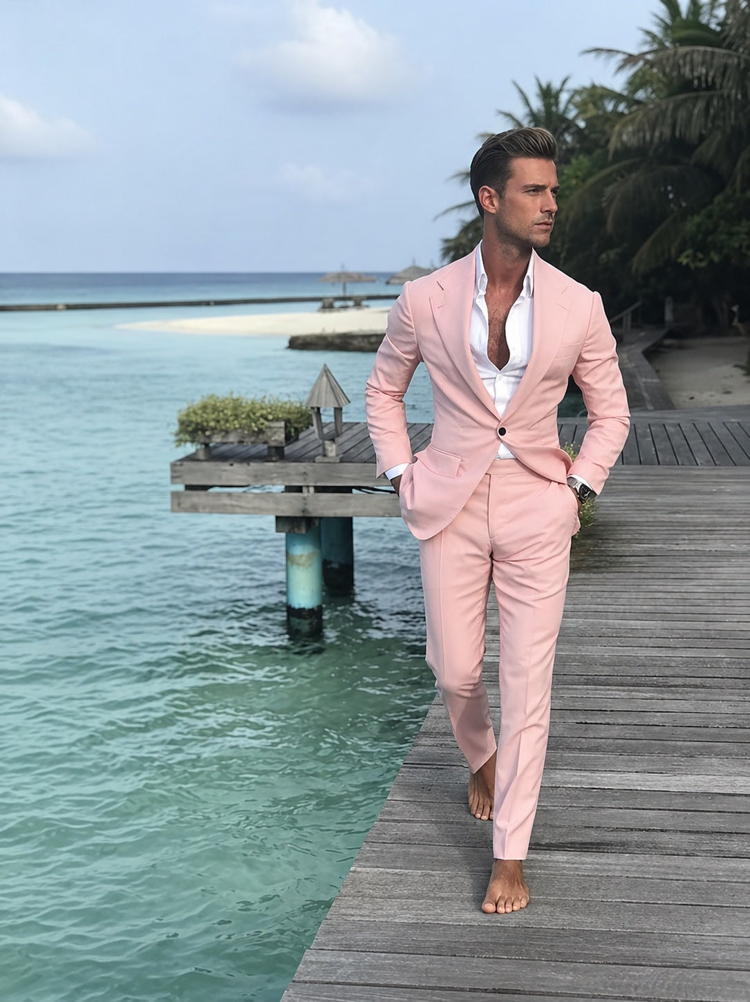 Traje de dos piezas para hombre con solapa de muesca-Suits for men-Casaluzia