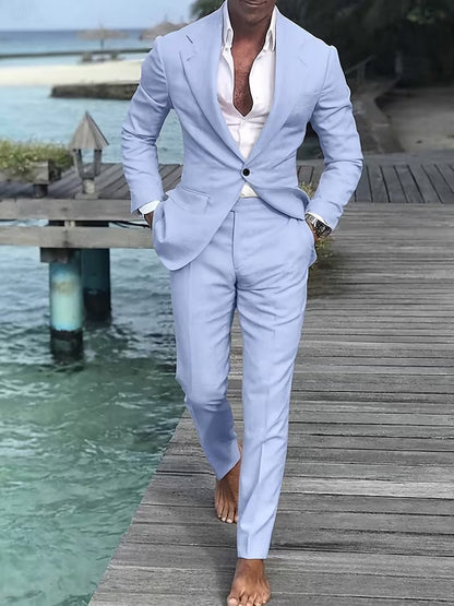 Traje de dos piezas para hombre con solapa de muesca-Suits for men-Casaluzia