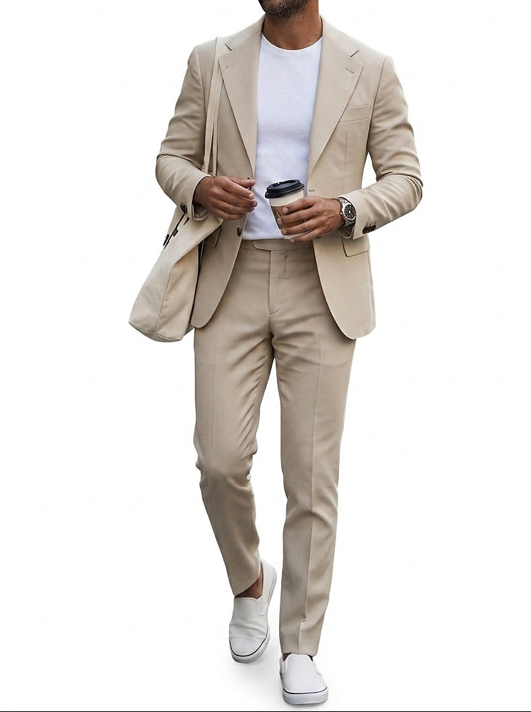 Traje de dos piezas para hombre con solapa de muesca-Suits for men-Casaluzia