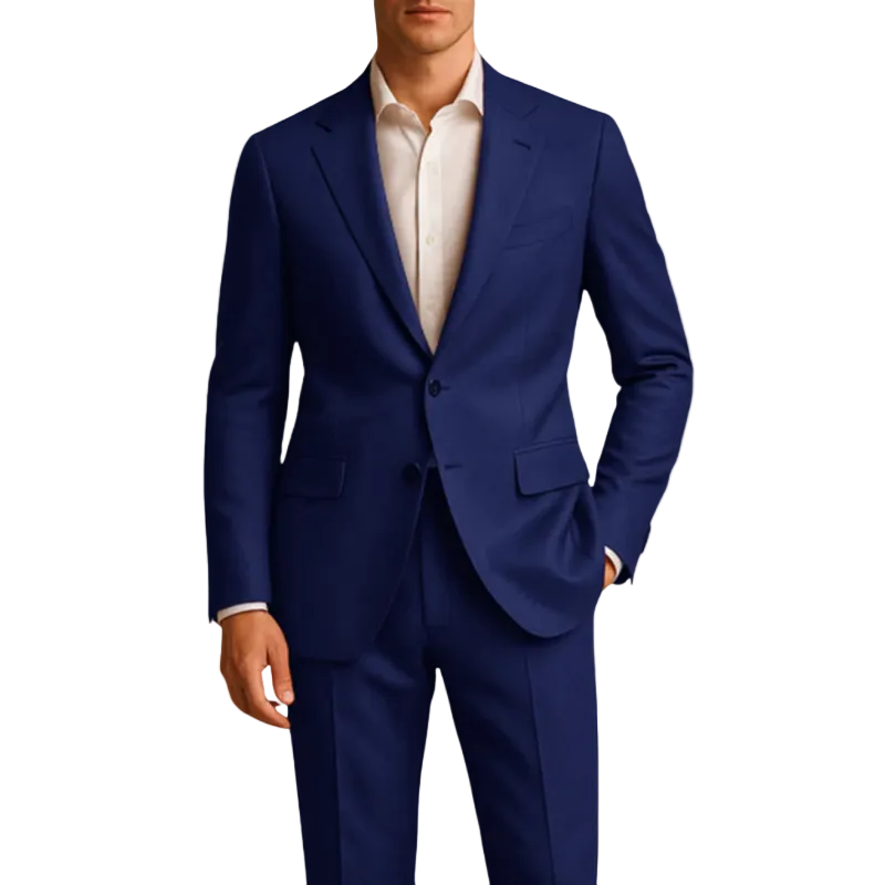 Traje de hombre de dos piezas con americana de solapa y pantalón recto-Suits for Men-Casaluzia