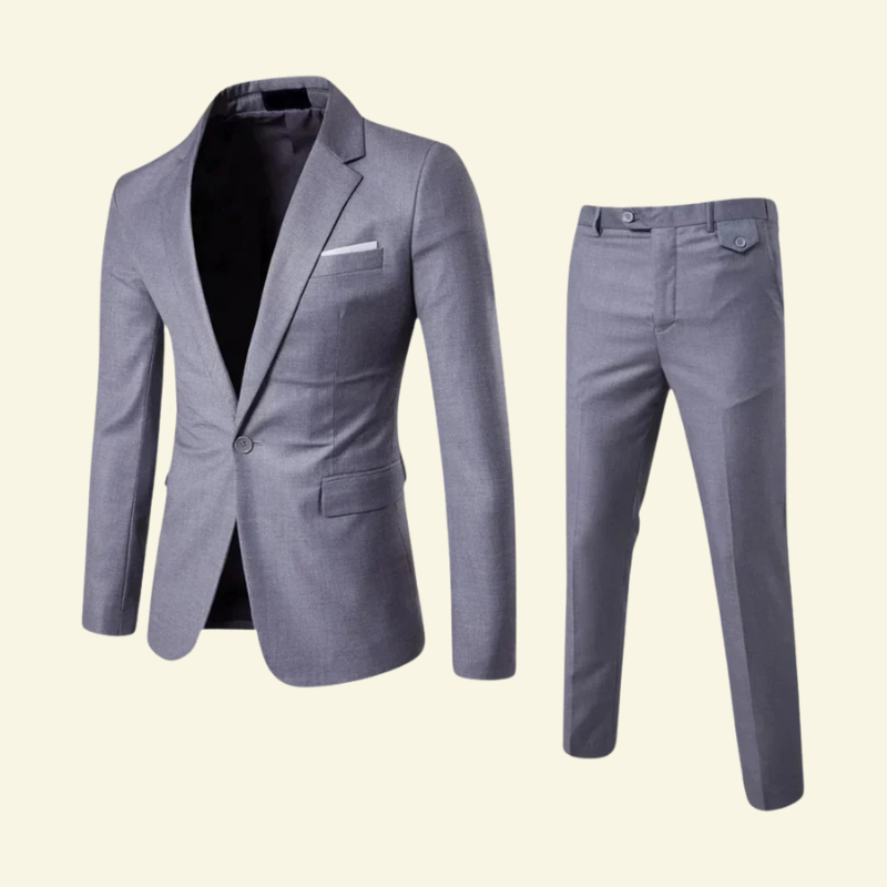 Traje de hombre de dos piezas con americana de solapa y pantalón recto-Suits for Men-Casaluzia