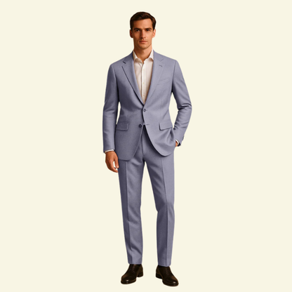 Traje de hombre de dos piezas con americana de solapa y pantalón recto-Suits for Men-Casaluzia