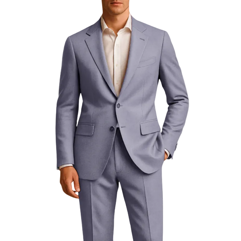 Traje de hombre de dos piezas con americana de solapa y pantalón recto-Suits for Men-Casaluzia