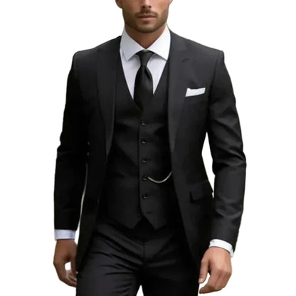 Traje de hombre de tres piezas con chaqueta, chaleco y pantalón-Suits for Men-Casaluzia