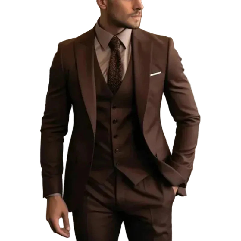 Traje de hombre de tres piezas con chaqueta, chaleco y pantalón-Suits for Men-Casaluzia