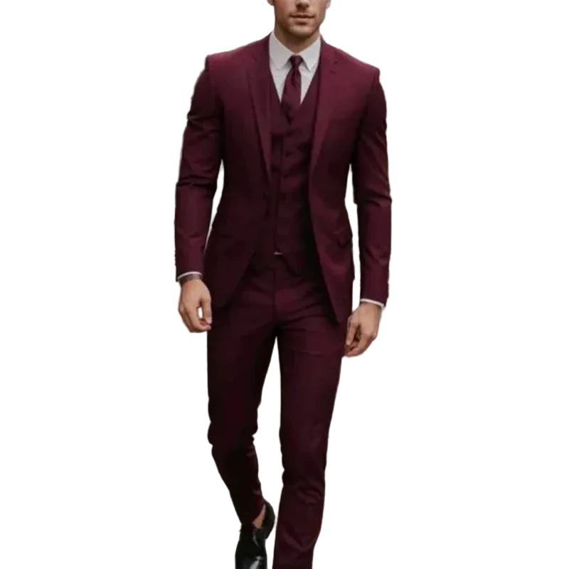 Traje de hombre de tres piezas con chaqueta, chaleco y pantalón-Suits for Men-Casaluzia