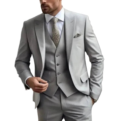 Traje de hombre de tres piezas con chaqueta, chaleco y pantalón-Suits for Men-Casaluzia