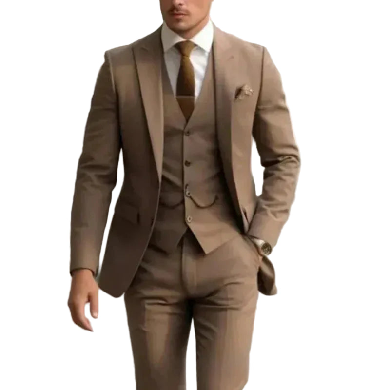 Traje de hombre de tres piezas con chaqueta, chaleco y pantalón-Suits for Men-Casaluzia