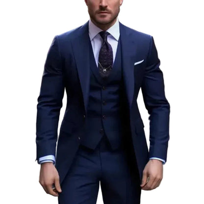 Traje de hombre de tres piezas con chaqueta, chaleco y pantalón-Suits for Men-Casaluzia