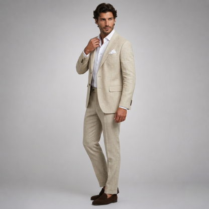 Traje de Lino de Dos Piezas para Hombre-Sets for Men-Casaluzia