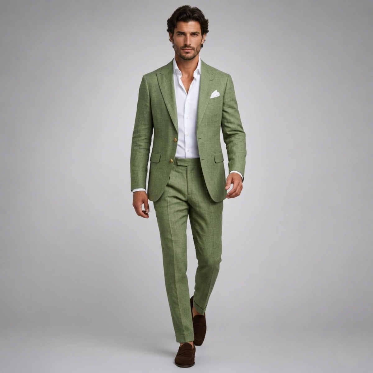 Traje de Lino de Dos Piezas para Hombre-Sets for Men-Casaluzia