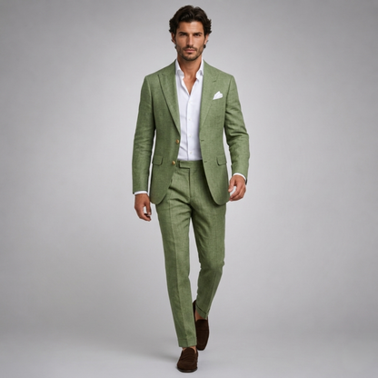 Traje de Lino de Dos Piezas para Hombre-Sets for Men-Casaluzia