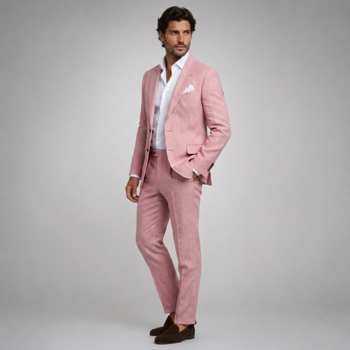 Traje de Lino de Dos Piezas para Hombre-Sets for Men-Casaluzia