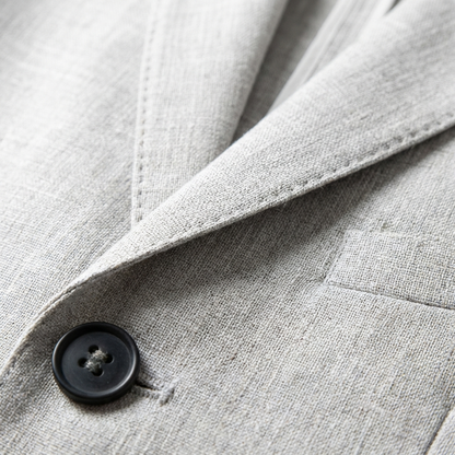 Traje de lino para hombre con solapas de muesca-Suits for men-Casaluzia
