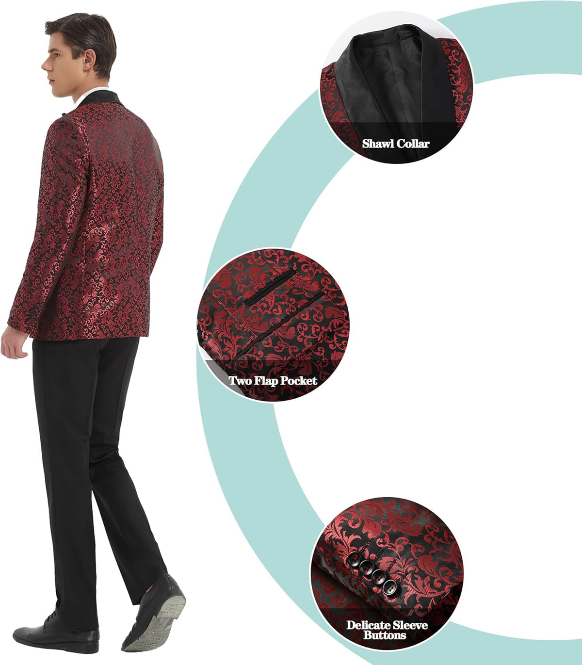 Traje estampado para hombre con americana y pantalón-Sets for Men-Casaluzia