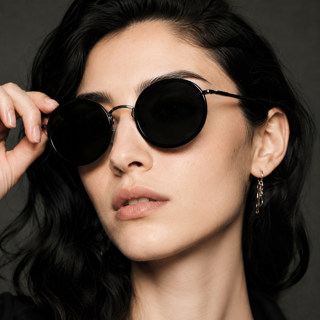 Unisex Gafas de sol redondas con brazos delgados-Glasses for men-Casaluzia