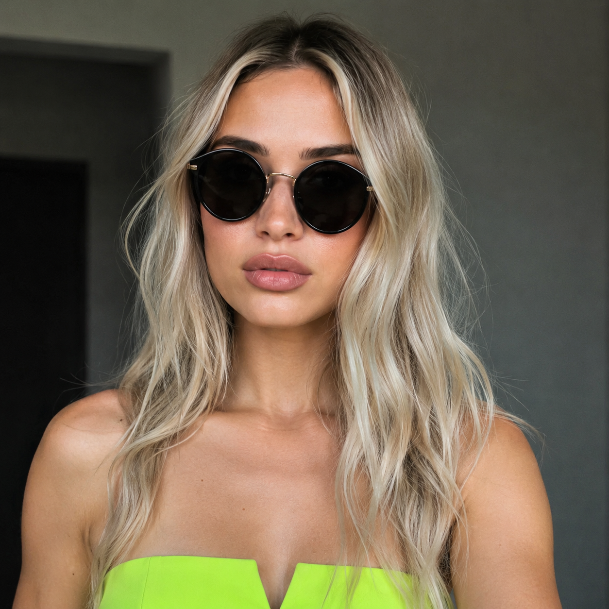 Unisex Gafas de sol redondas con brazos delgados-Glasses for men-Casaluzia