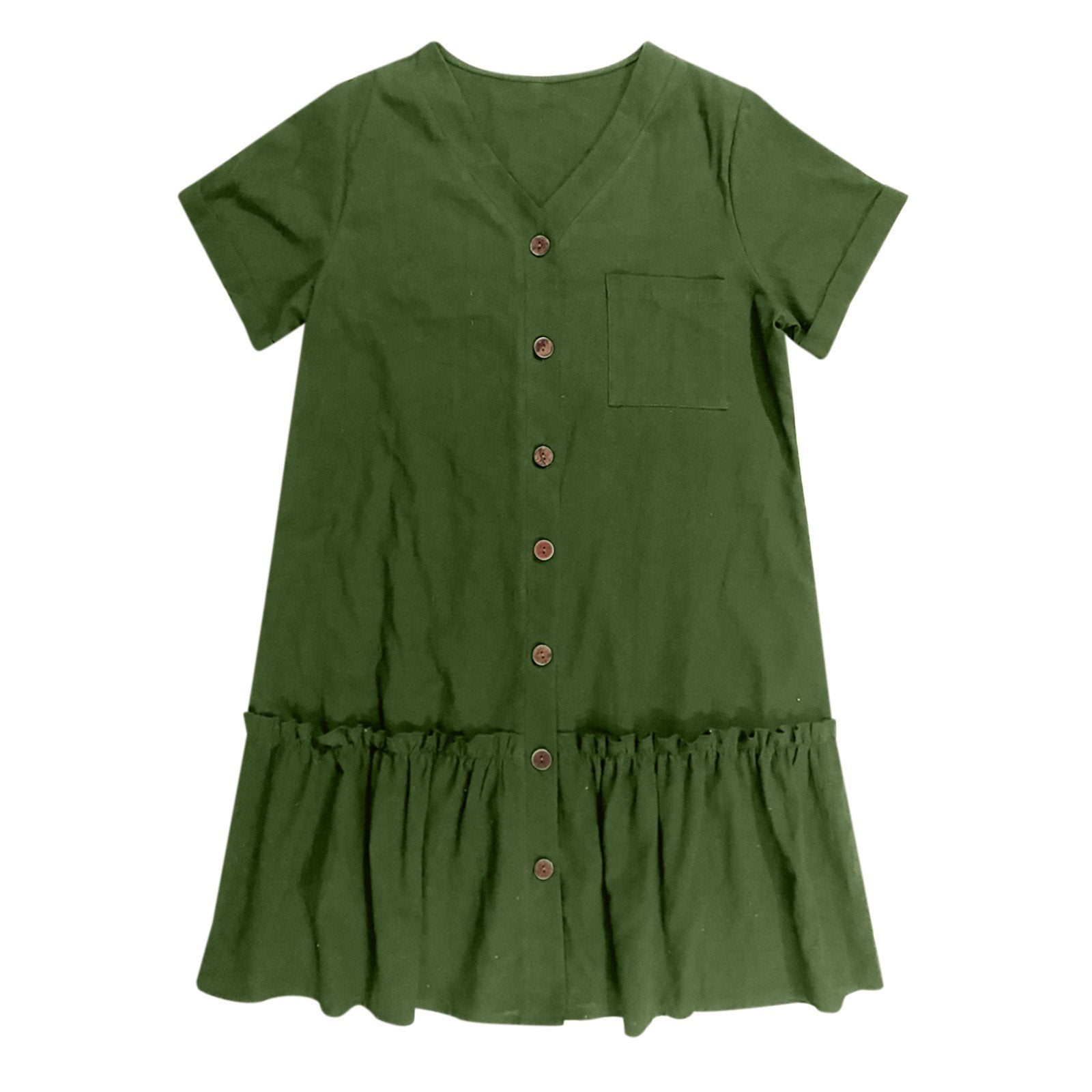 Vestido camisero corto con botones para mujer-Mini Dress-Casaluzia