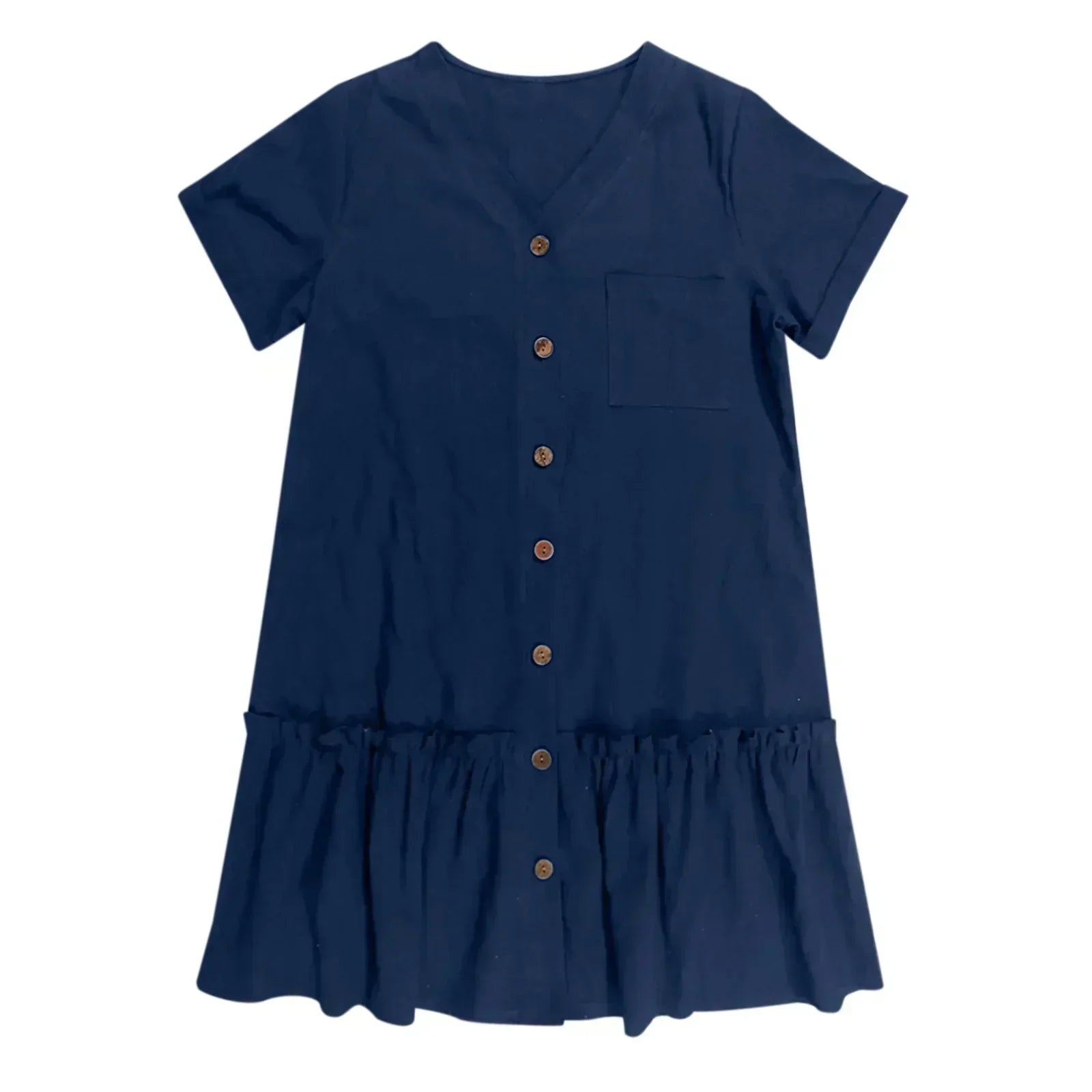 Vestido camisero corto con botones para mujer-Mini Dress-Casaluzia