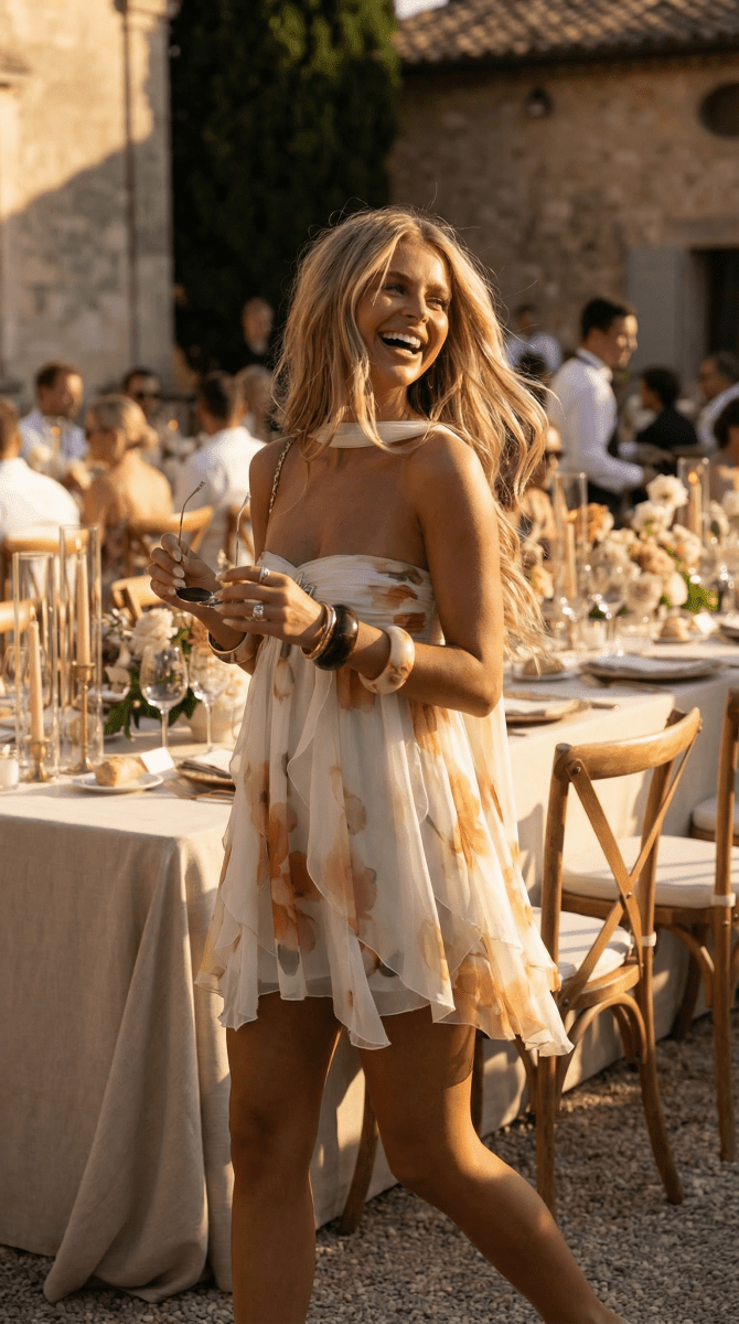 Vestido corto floral sin tirantes para mujer-Mini Dress-Casaluzia