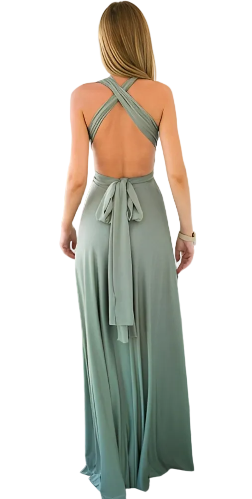 Vestido largo de mujer con escote cruzado-Maxi Dress-Casaluzia