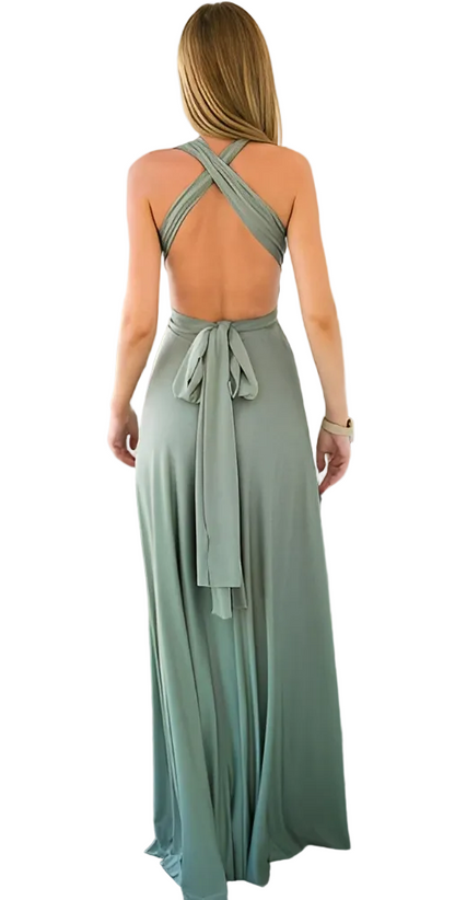Vestido largo de mujer con escote cruzado-Maxi Dress-Casaluzia