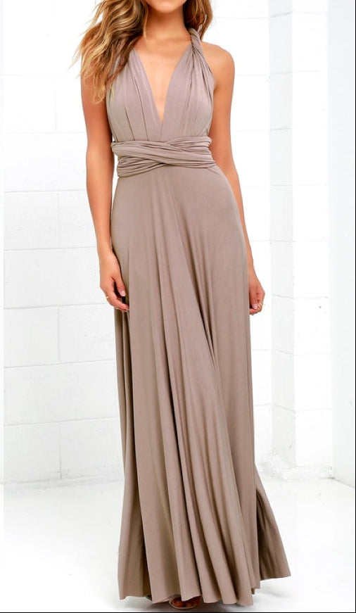 Vestido largo de mujer con escote cruzado-Maxi Dress-Casaluzia