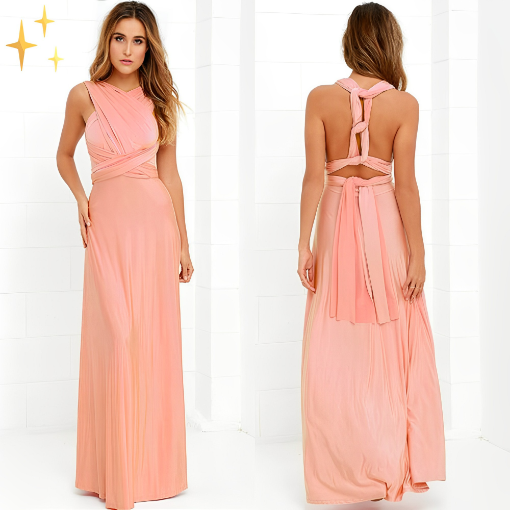 Vestido largo de mujer con escote cruzado-Maxi Dress-Casaluzia